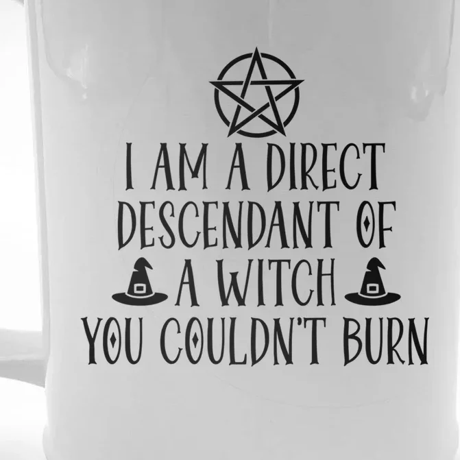 I Am A Direct Descendant Of A Witch Pentacle Meaningful Gift Front & Back Beer Stein