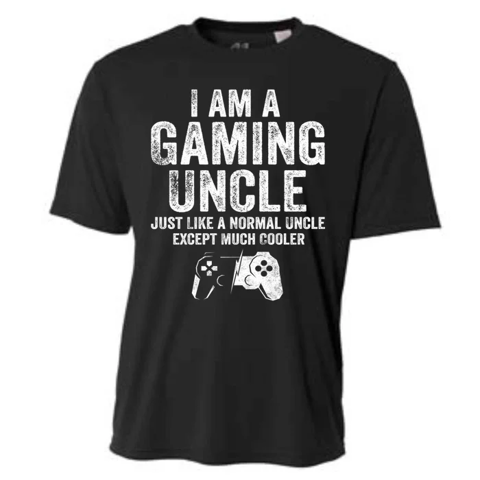 I Am A Gaming Uncle Gift Funny Video Gamer Gift Video Game Cooling Performance Crew T-Shirt