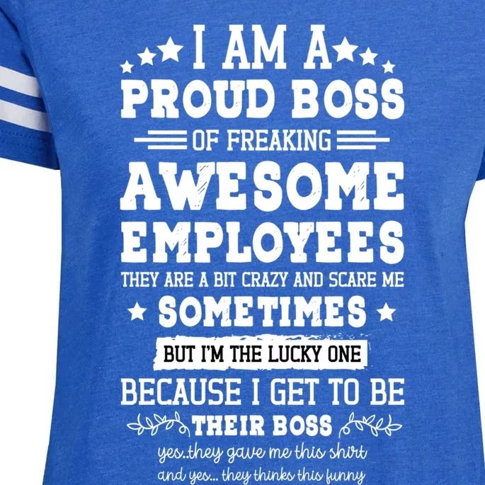 I Am A Proud Boss Of Freaking Awesome Employees Gift Enza Ladies Jersey Football T-Shirt