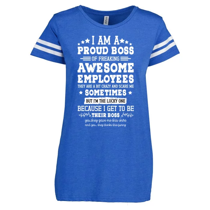 I Am A Proud Boss Of Freaking Awesome Employees Gift Enza Ladies Jersey Football T-Shirt