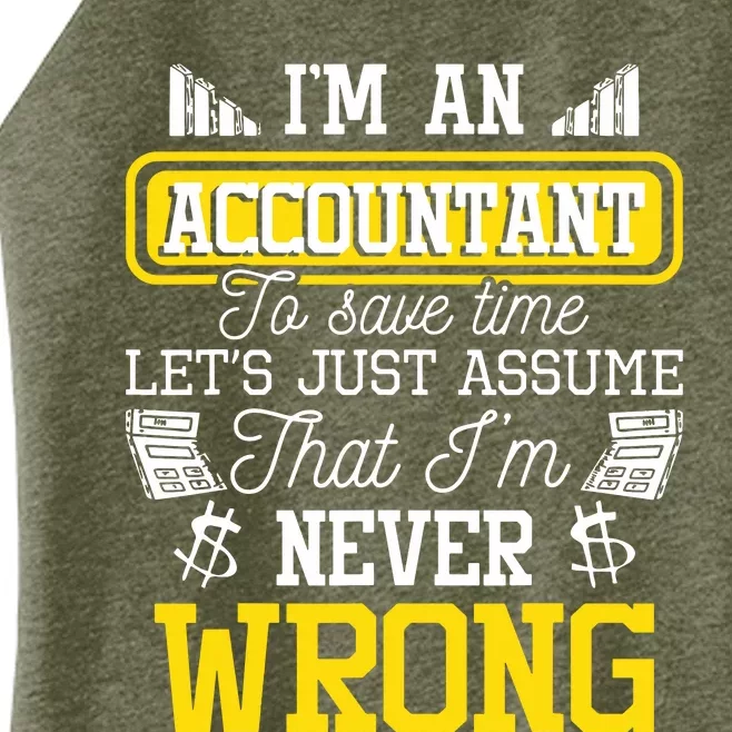 Im An Accountant To Save Time Auditor Auditing Bookkeeper Women’s Perfect Tri Rocker Tank