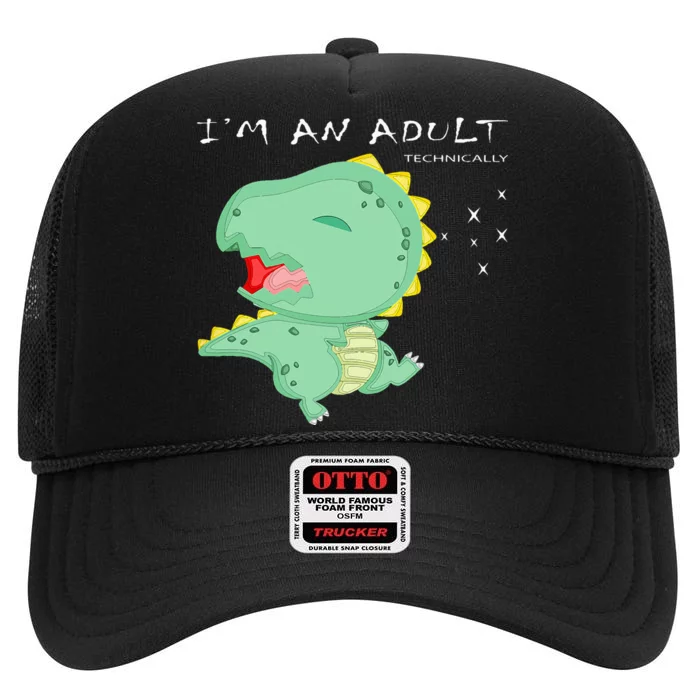 I'm an Adult Technically Funny 18th Birthday High Crown Mesh Trucker Hat