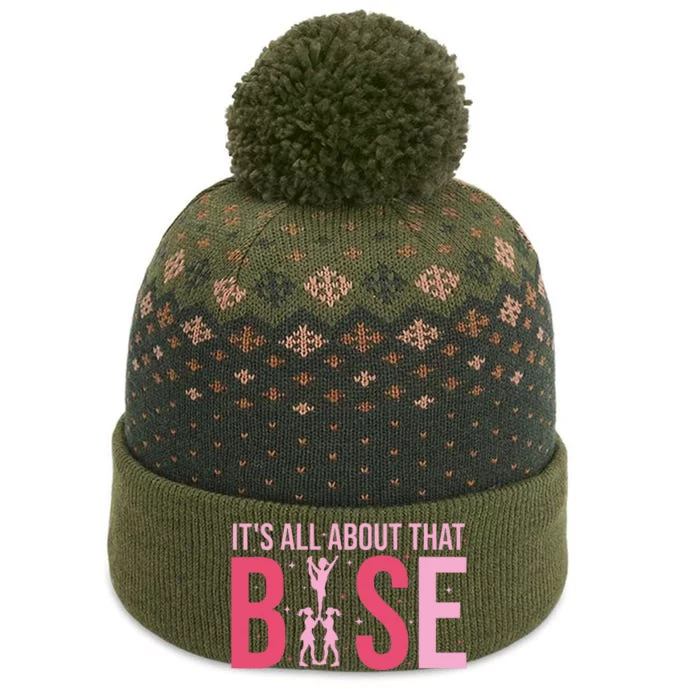 Its All About That Base Cheer Funny Cheerleader Cheerleading The Baniff Cuffed Pom Beanie