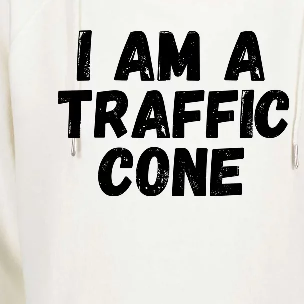 I Am A Traffic Cone, Traffic Cone Costume, Funny Halloween Womens Funnel Neck Pullover Hood