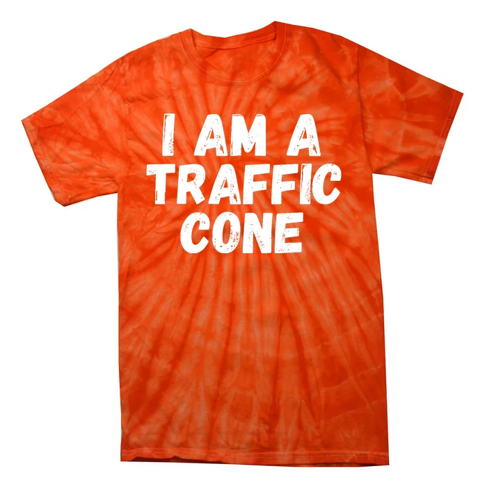 I Am A Traffic Cone, Traffic Cone Costume, Funny Halloween Tie-Dye T-Shirt