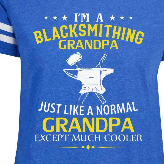 I'm A Blacksmithing Grandpa Like A Normal Just Much Cooler Enza Ladies Jersey Football T-Shirt