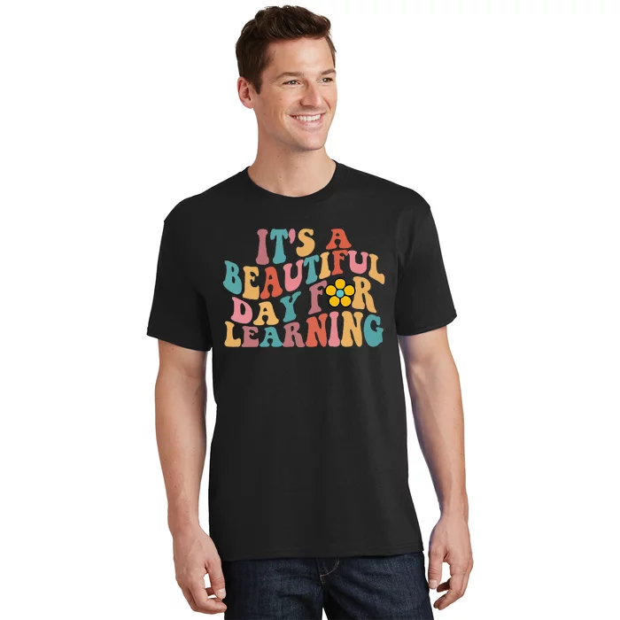 Its a Beautiful Day For Learning Groovy Waves style T-Shirt