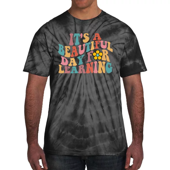 Its a Beautiful Day For Learning Groovy Waves style Tie-Dye T-Shirt