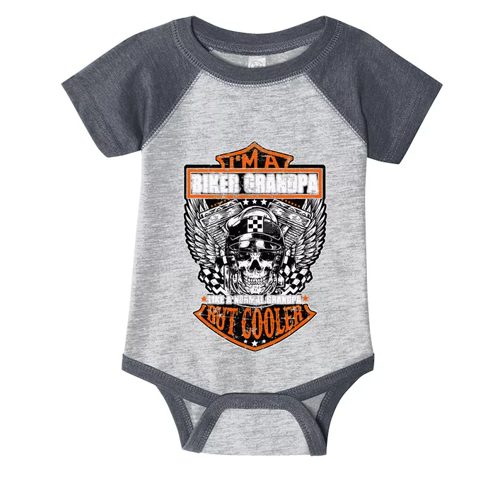 Im A Biker Grandpa Like A Normal Grandpa But Cooler Gifts Infant Baby Jersey Bodysuit