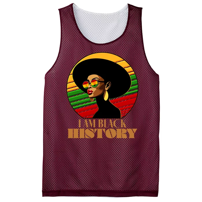 I Am Black History Stylish Black African American Woman Mesh Reversible Basketball Jersey Tank