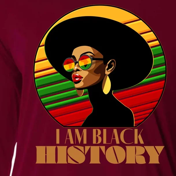 I Am Black History Stylish Black African American Woman Cooling Performance Long Sleeve Crew