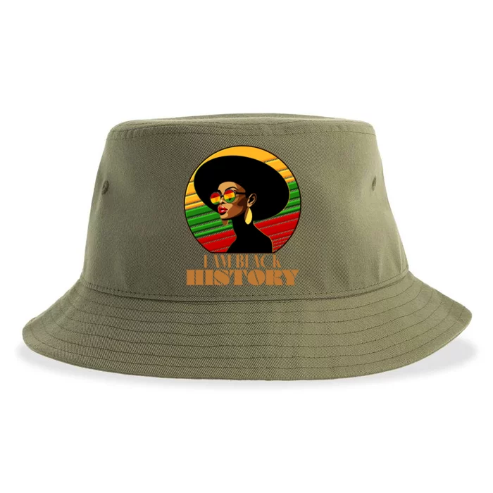 I Am Black History Stylish Black African American Woman Sustainable Bucket Hat