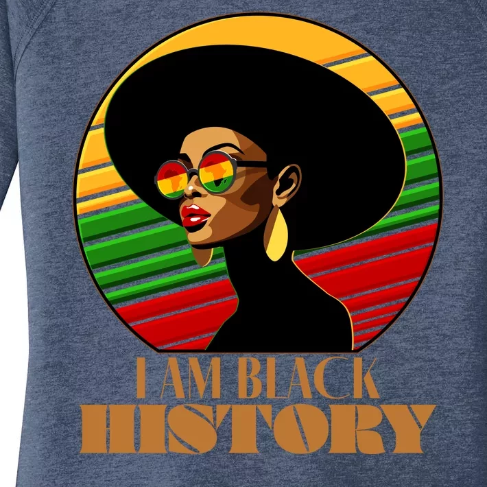 I Am Black History Stylish Black African American Woman Women's Perfect Tri Tunic Long Sleeve Shirt