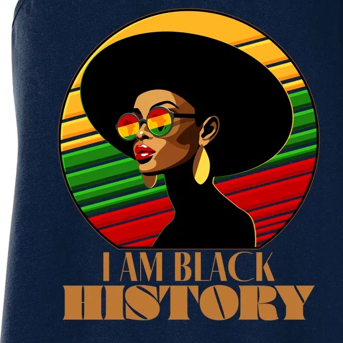 I Am Black History Stylish Black African American Woman Women's Racerback Tank