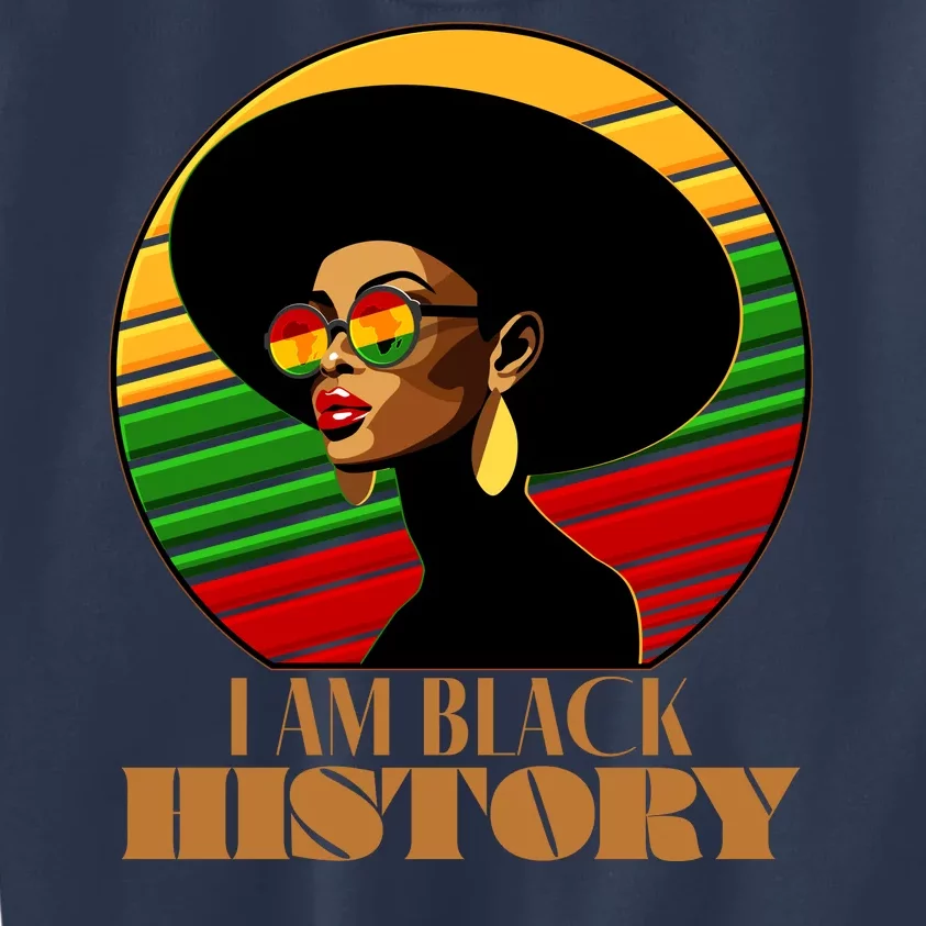 I Am Black History Stylish Black African American Woman Kids Sweatshirt