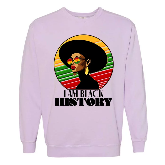 I Am Black History Stylish Black African American Woman Garment-Dyed Sweatshirt