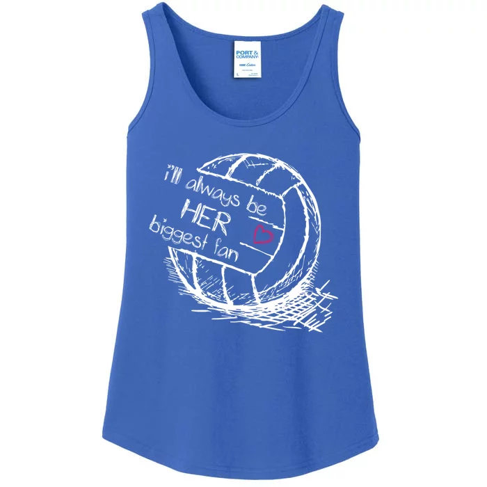 I'll Always Be Her Biggest Fan Gift Volleyball Gift Proud Mom Dad Gift Ladies Essential Tank