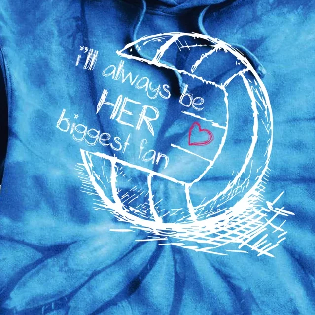 I'll Always Be Her Biggest Fan Gift Volleyball Gift Proud Mom Dad Gift Tie Dye Hoodie