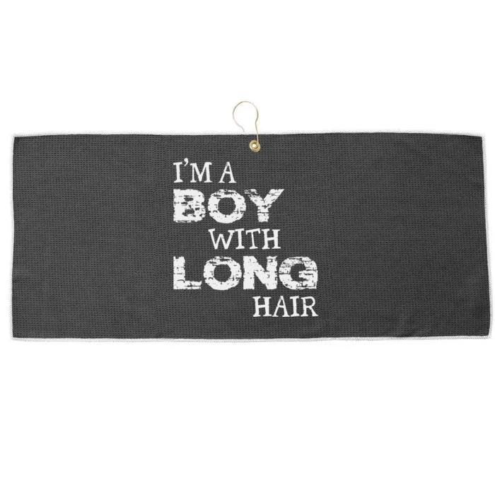 IM A Boy With Long Hair Funny Boy Cool Long Hair Large Microfiber Waffle Golf Towel