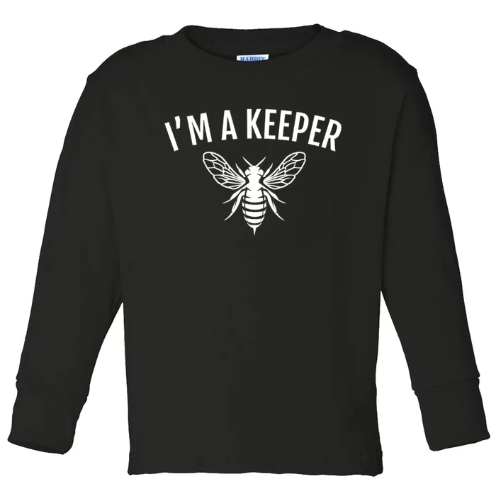 I'm A (Bee)keeper Gift Funny Beekeeper Beekeeping Funny Gift Toddler Long Sleeve Shirt