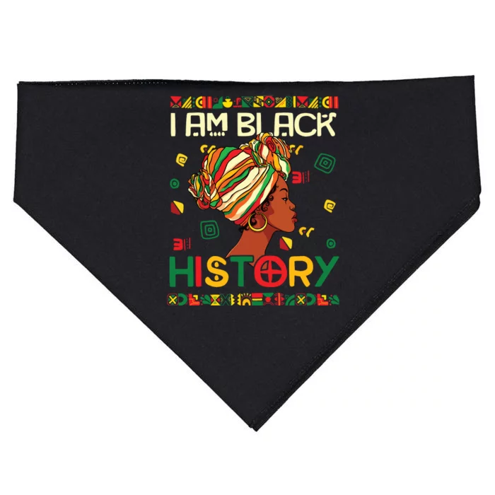 I Am Black History Month African American For Women Girl USA-Made Doggie Bandana