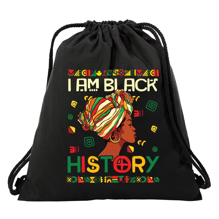 I Am Black History Month African American For Women Girl Drawstring Bag