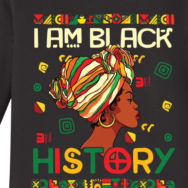 I Am Black History Month African American For Women Girl Baby Long Sleeve Bodysuit