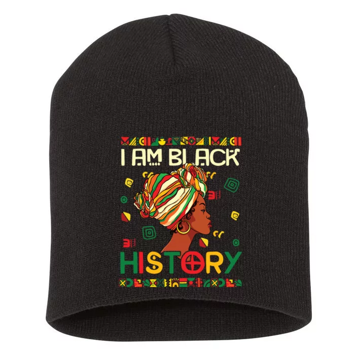 I Am Black History Month African American For Women Girl Short Acrylic Beanie