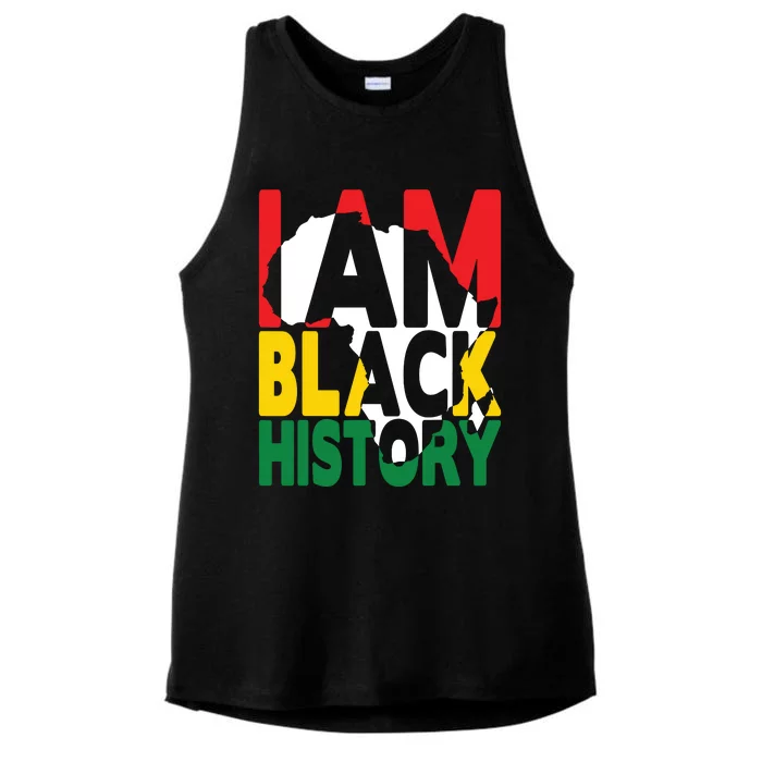 I Am Black History Month African American Pride Celebration Ladies Tri-Blend Wicking Tank