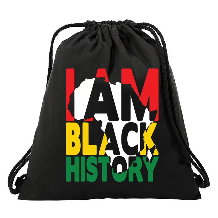 I Am Black History Month African American Pride Celebration Drawstring Bag