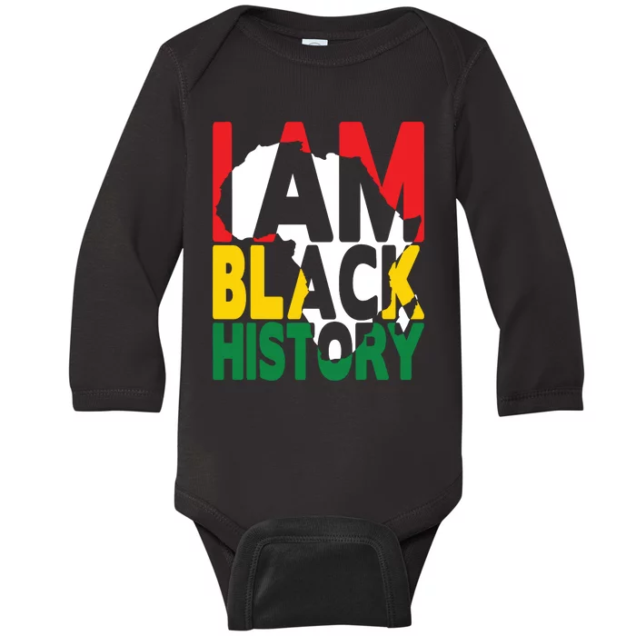 I Am Black History Month African American Pride Celebration Baby Long Sleeve Bodysuit