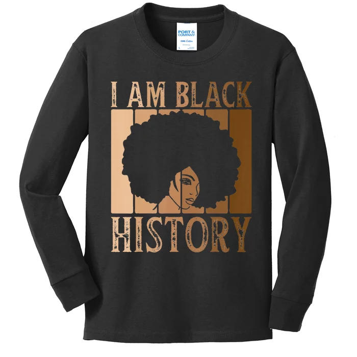 I Am Black History Black History Month Kids Long Sleeve Shirt