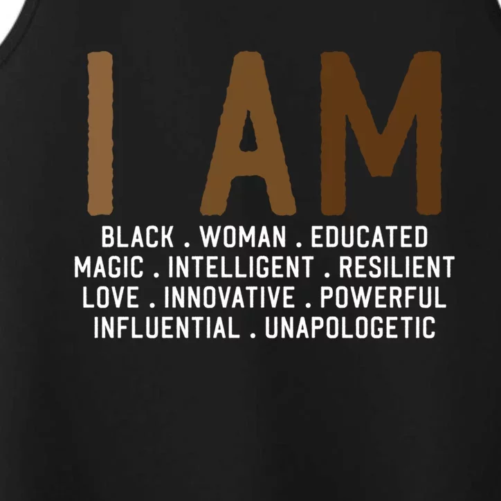 I Am Black African American Proud Black Melanin Queen Gift Performance Tank