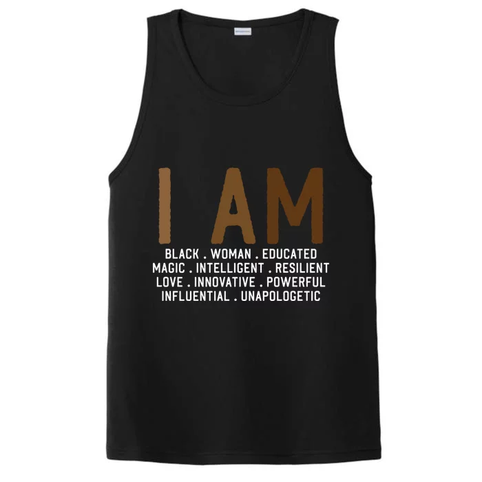 I Am Black African American Proud Black Melanin Queen Gift Performance Tank