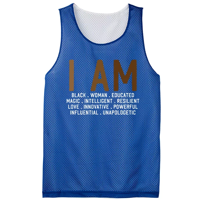 I Am Black African American Proud Black Melanin Queen Gift Mesh Reversible Basketball Jersey Tank