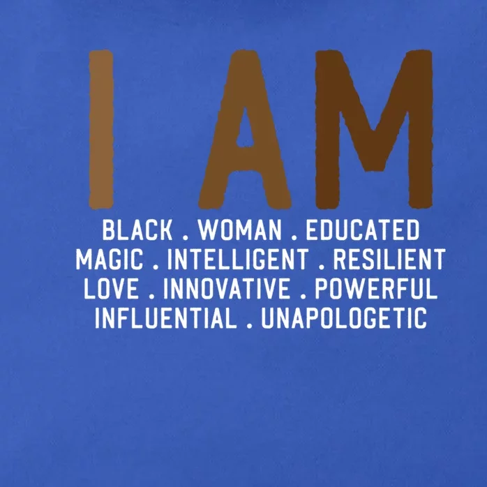 I Am Black African American Proud Black Melanin Queen Gift Zip Tote Bag