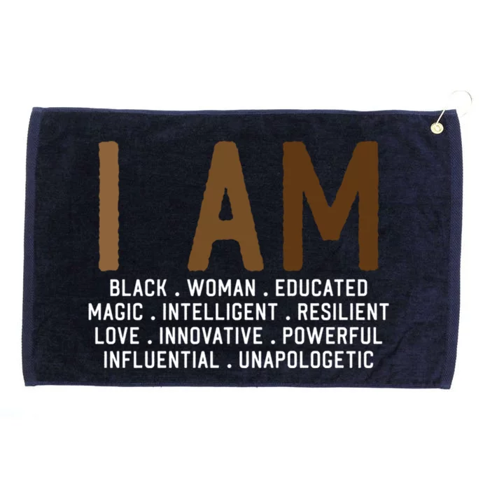 I Am Black African American Proud Black Melanin Queen Gift Grommeted Golf Towel