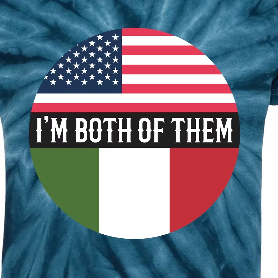 I Am Both Of Them American And Italian Flags Kids Tie-Dye T-Shirt