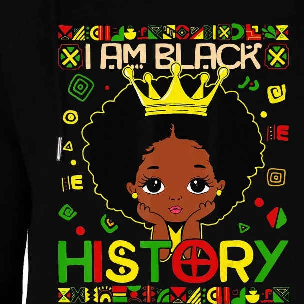 I Am Black History Month African American Womens Funnel Neck Pullover Hood