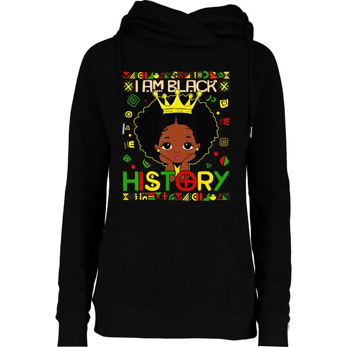 I Am Black History Month African American Womens Funnel Neck Pullover Hood