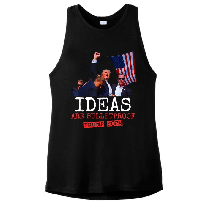 Ideas Are Bulletproof Trump 2024 Ladies Tri-Blend Wicking Tank