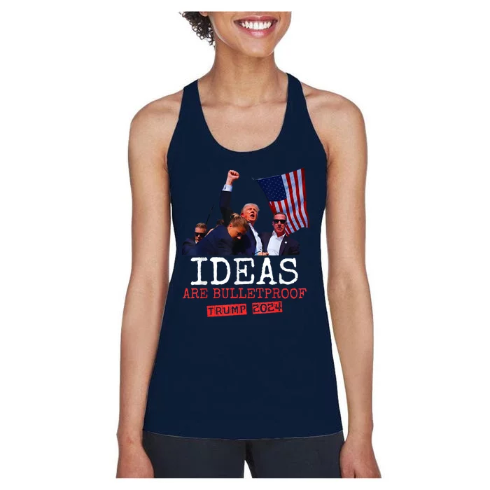 Ideas Are Bulletproof Trump 2024 Women's Racerback Tank