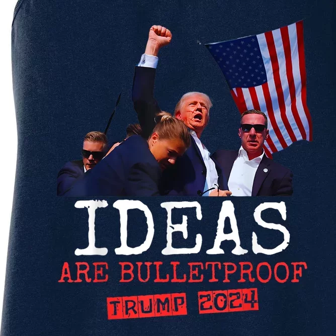 Ideas Are Bulletproof Trump 2024 Women's Racerback Tank