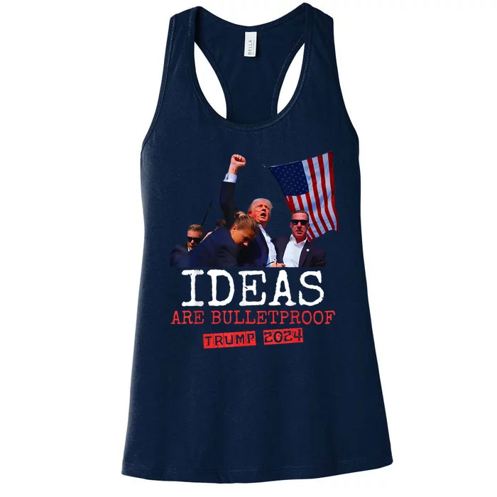 Ideas Are Bulletproof Trump 2024 Women's Racerback Tank