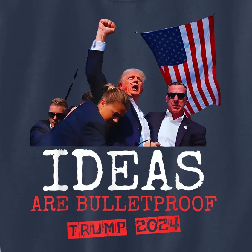 Ideas Are Bulletproof Trump 2024 Kids Sweatshirt