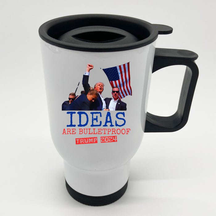 Ideas Are Bulletproof Trump 2024 Front & Back Stainless Steel Travel Mug