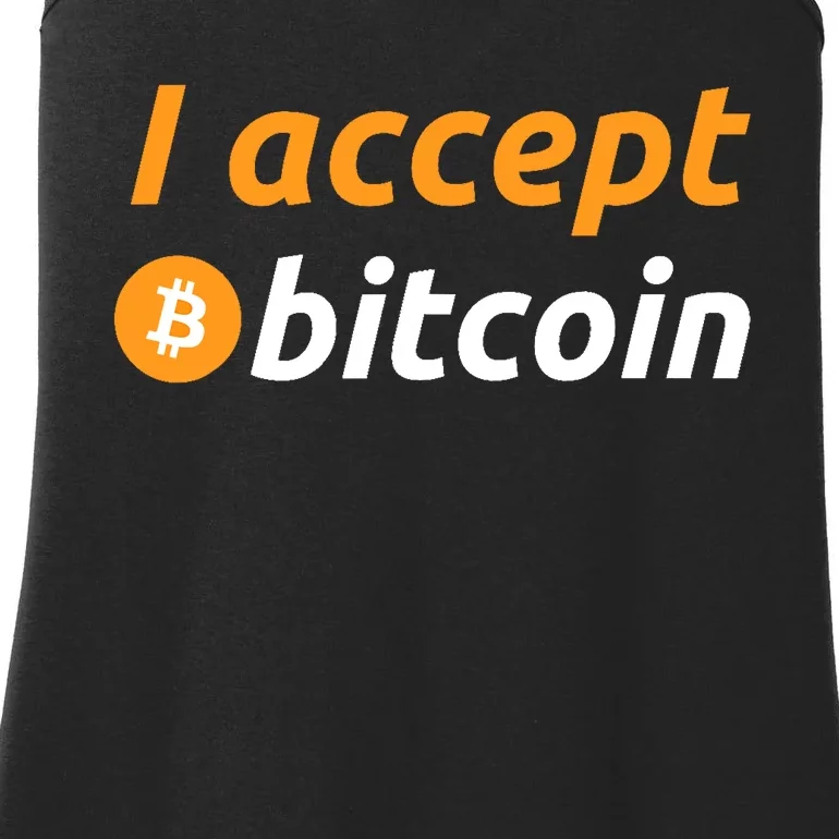 I Accept Bitcoin Funny Crypto Trader BTC Bitcoin Investor Ladies Essential Tank