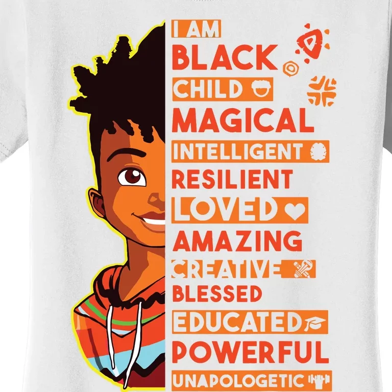 I Am Black History Month Boy African American Women's T-Shirt