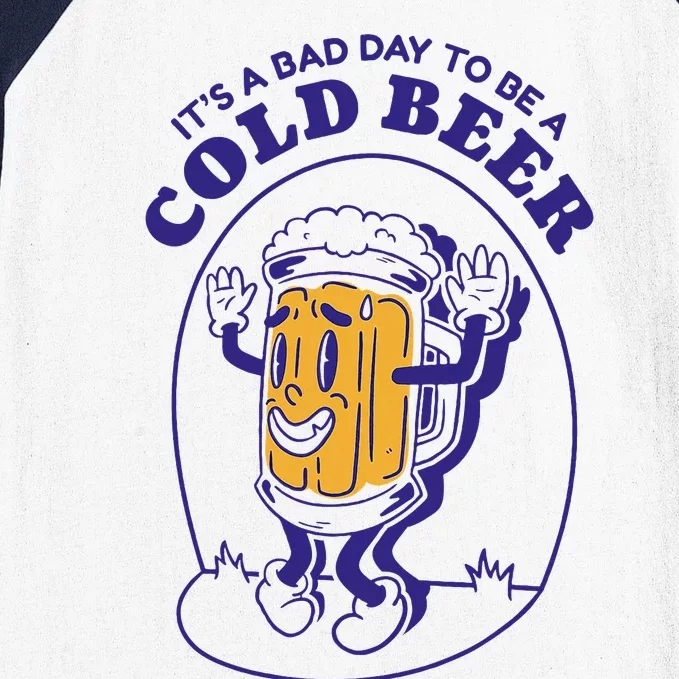 ItS A Bad Day To Be A Cold Beer Funny Drinking Police Baseball Sleeve Shirt