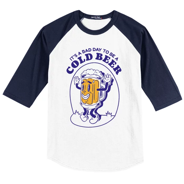 ItS A Bad Day To Be A Cold Beer Funny Drinking Police Baseball Sleeve Shirt